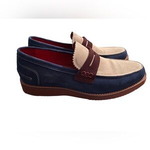 Marc Nolan ABE Penny Loafers Blue Earth Suede Men’s Size 10